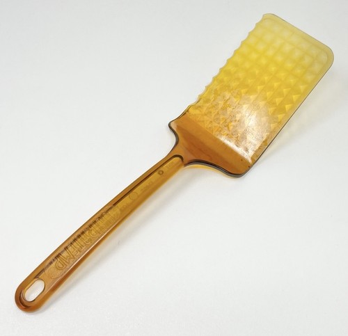 Vintage amber serrated spatula - vintage,