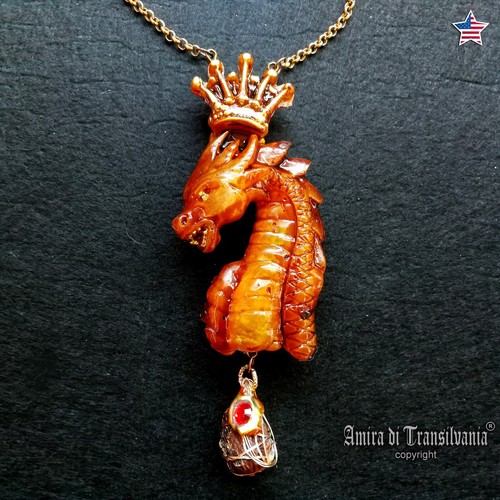Dragon crown evil eye talisman - dragon,